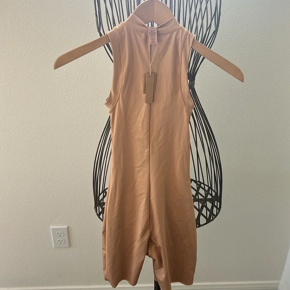 Skims Swim Mock Neck Zip Front Onesie Suit